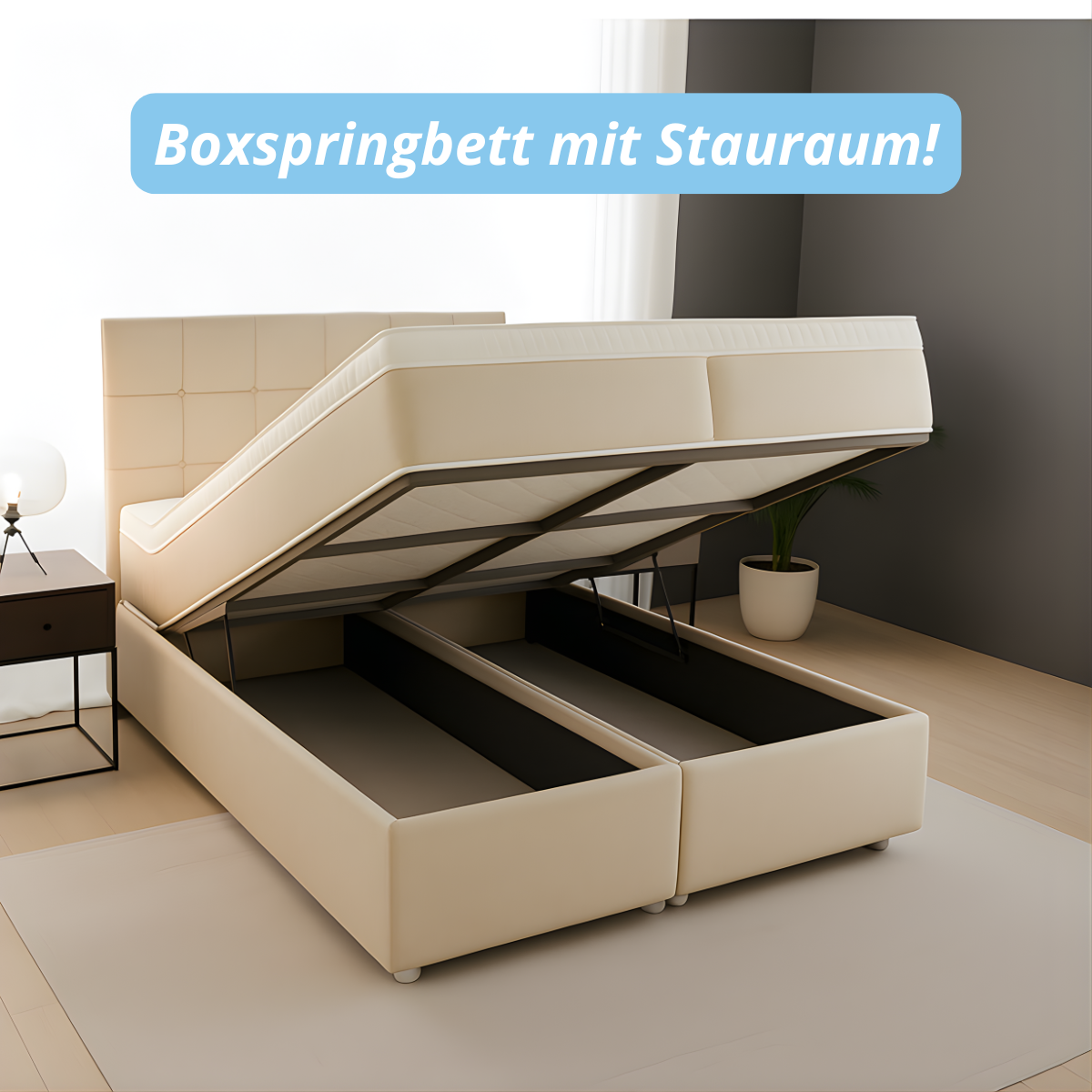 Moon Mattress® Boxspringbett | Boxspringbett mit Stauraum | Komplettes Boxspringbett