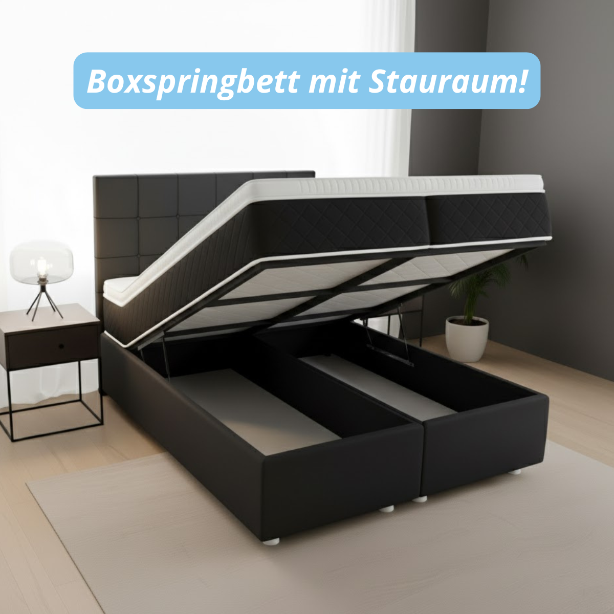 Moon Mattress® Boxspringbett | Boxspringbett mit Stauraum | Komplettes Boxspringbett