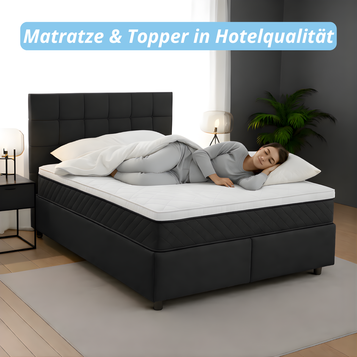 Moon Mattress® Boxspringbett | Boxspringbett mit Stauraum | Komplettes Boxspringbett