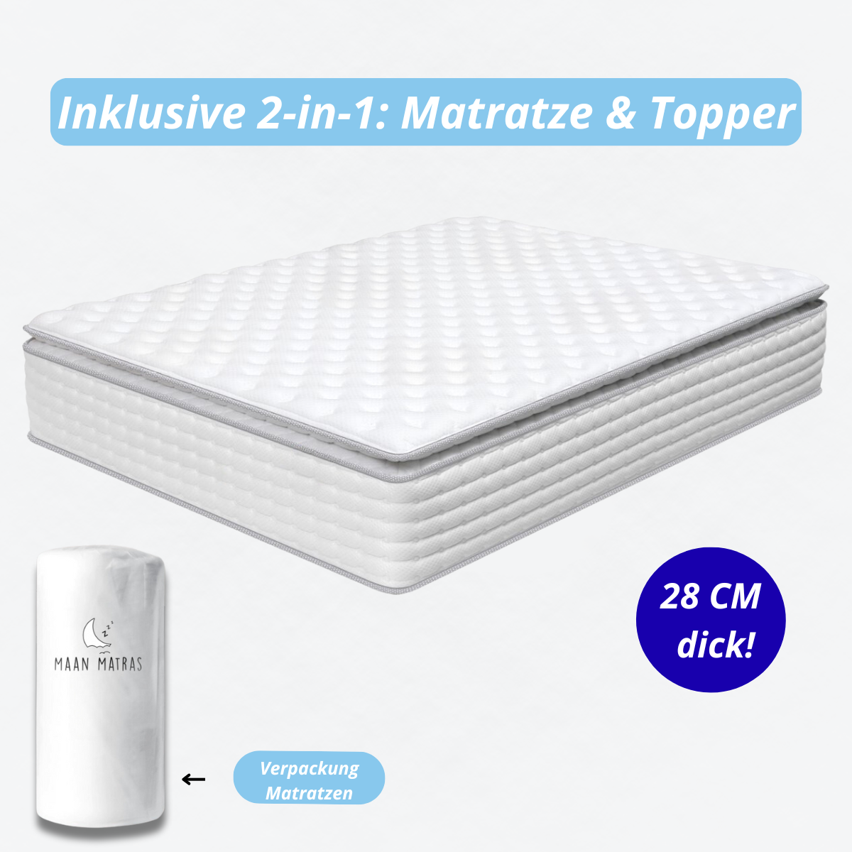 Moon Mattress® Boxspringbett | Boxspringbett mit Stauraum | Komplettes Boxspringbett