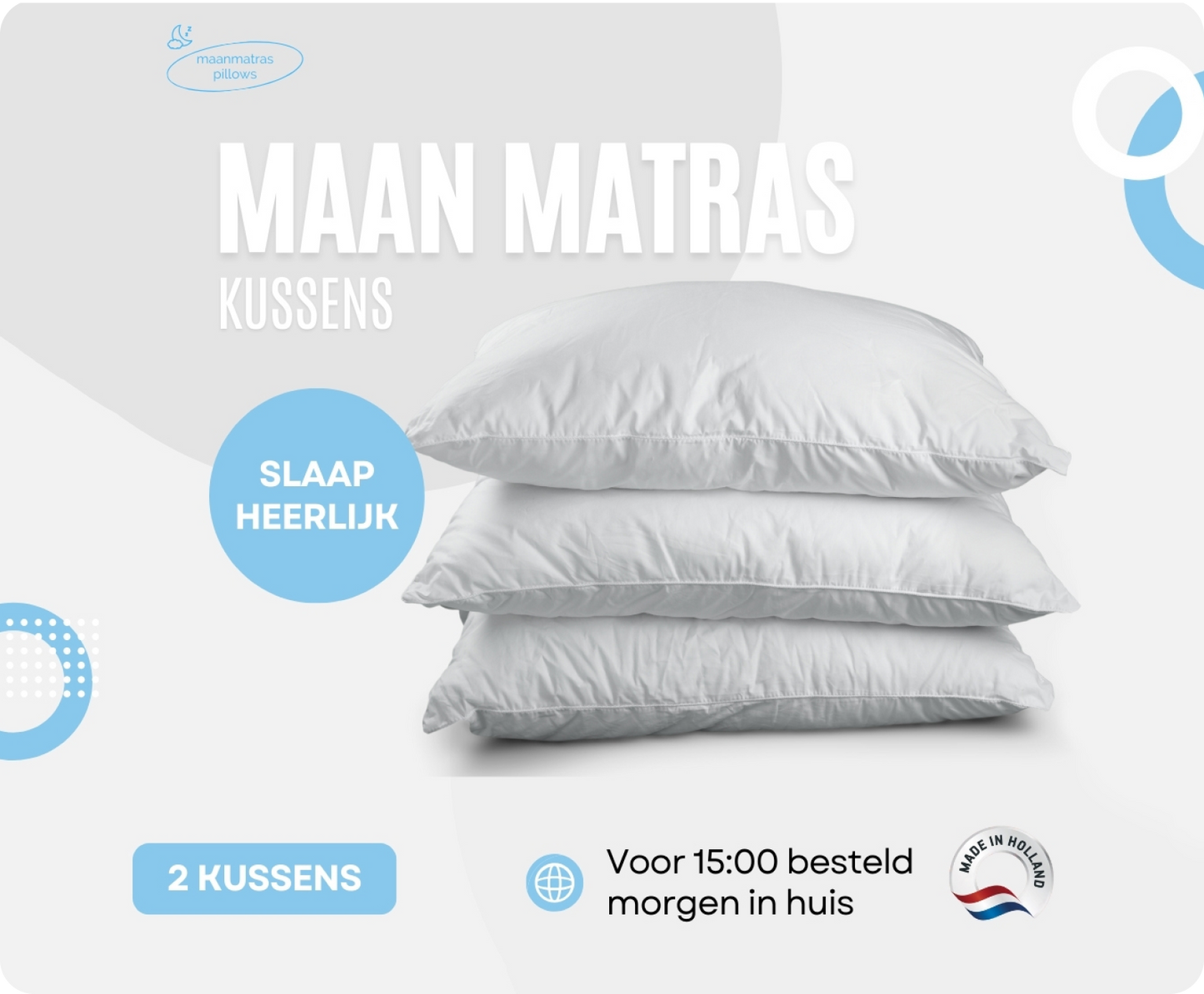 Maan matras® Pillow | Afritsbaar en wasbaar.